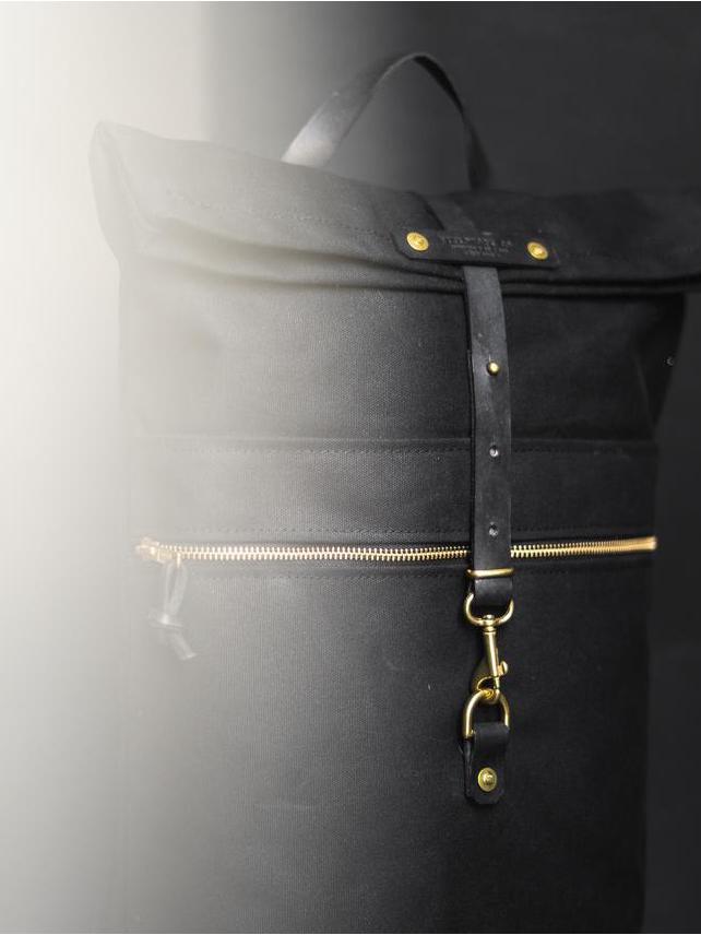 All Black Packpack - Fieldwork Co Waxed Canvas and Leather Hand Made Goods