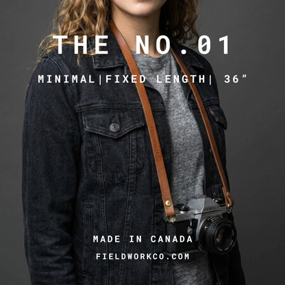 The No. 01 - Minimal Leather Camera Strap 36”