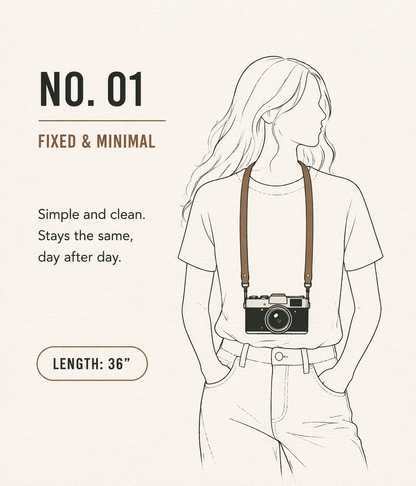 The No. 01 - Minimal Leather Camera Strap 36”