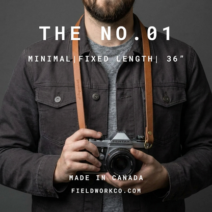 The No. 01 - Minimal Leather Camera Strap 36”