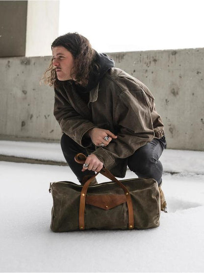 Weekender Duffle - Fieldwork Co Waxed Canvas and Leather Hand Made Goods