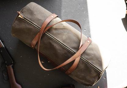 Weekender Duffle - Fieldwork Co Waxed Canvas and Leather Hand Made Goods