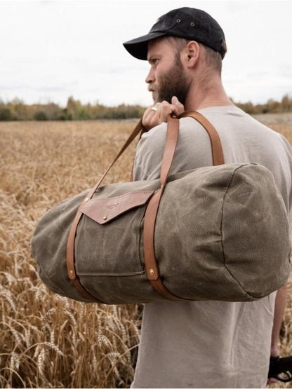 Weekender Duffle - Fieldwork Co Waxed Canvas and Leather Hand Made Goods