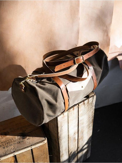 Weekender Duffle - Fieldwork Co Waxed Canvas and Leather Hand Made Goods