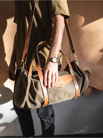 Weekender Duffle - Fieldwork Co Waxed Canvas and Leather Hand Made Goods
